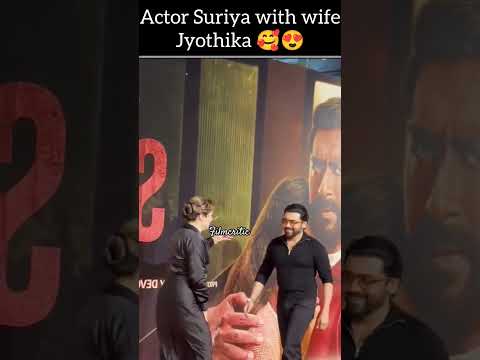 Cute couple actor #suriya with wife #jyothika at #shaitaan movie trailer launch event|#ajaydevgan