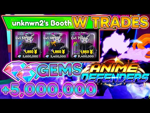 ANIME DEFENDERS EASY PROFIT! W TRADES! GOT MILLION GEMS PROFIT! Easy Gem Trading In Anime Defenders