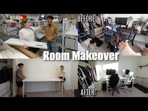 Transforming my boyfriend&#039;s MESSY Room | 4 days of work, ikea runs, deep cleaning
